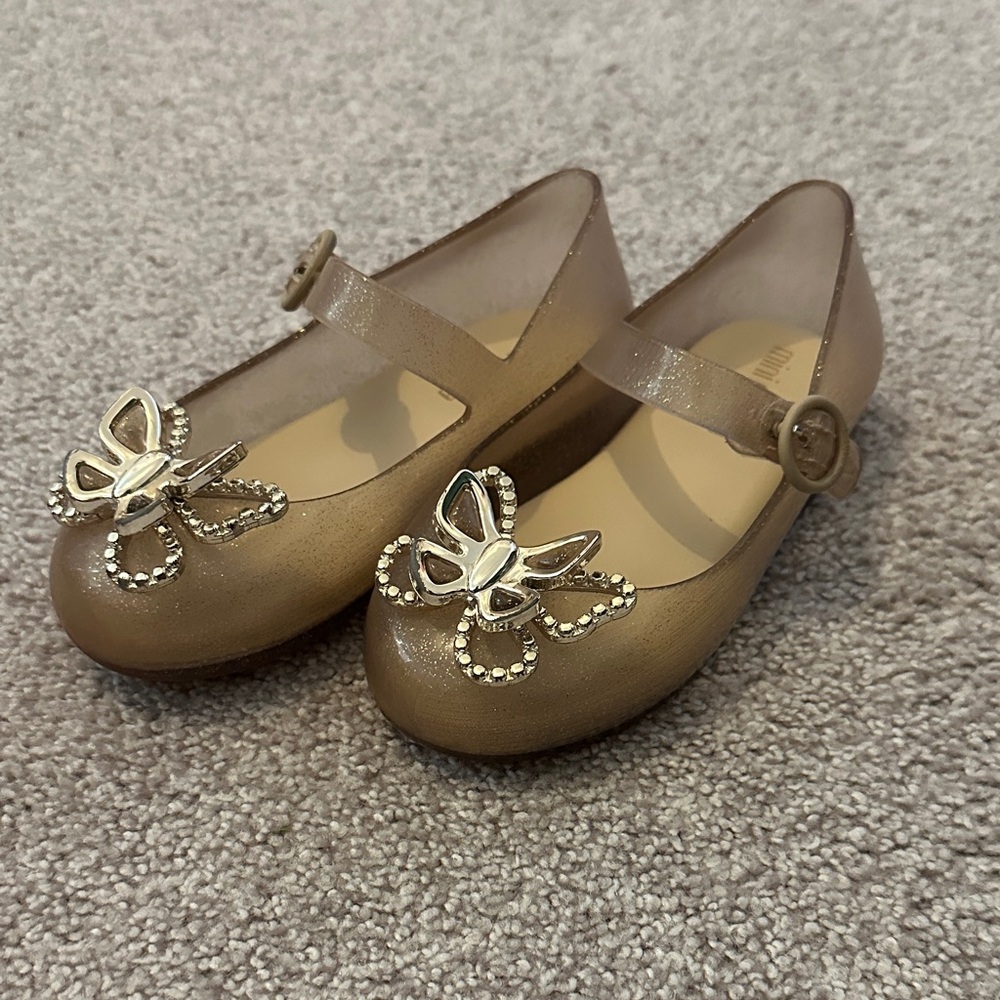 Mini Melissa Toddler Mary Jane Shoes with Butterfly Accent